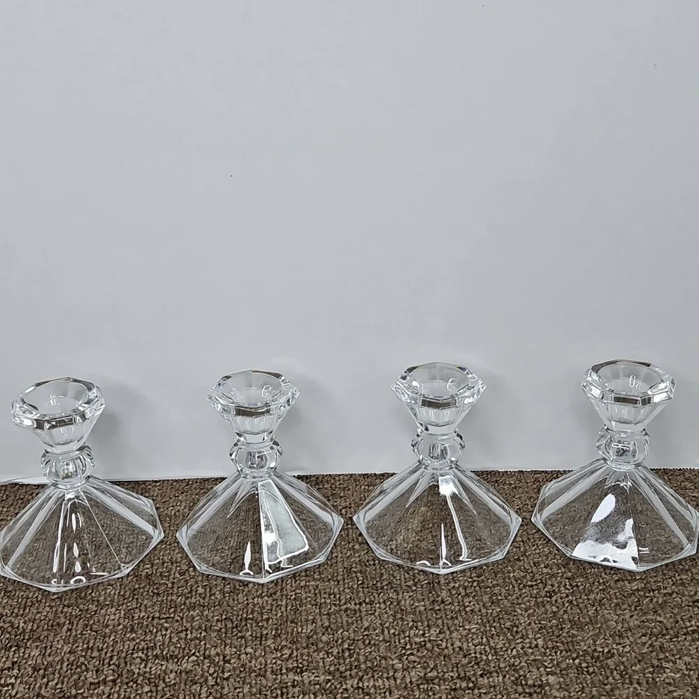 Crystal Clear Crystal Candle Holders - Set of 4 - 4
